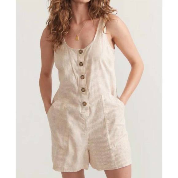 MARINE LAYER Pants - NEW MARINE LAYER sydney sleeveless romper in natural stripe